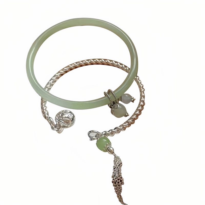Bracelet cloche de style chinois ancien, nouvelle tendance nationale, ensemble de bracelets d'été simples et polyvalents pour femmes, design de niche, bijoux à la main_voghion.com