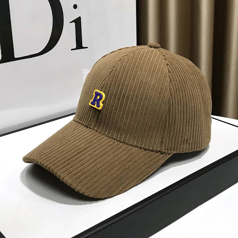 Chapeau en velours côtelé en langue de canard pour enfants, nouvelle mode d'hiver noir, chapeau de Baseball avec lettres de rue pour hommes, 2024_voghion.com