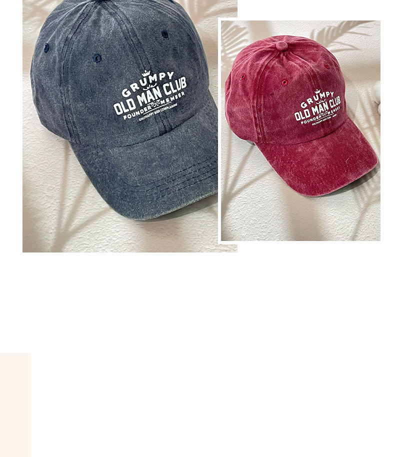 Czapka baseballowa unisex z nadrukiem alfabetu, sprana, kowbojska, męska i damska, modna, chroniąca przed słońcem, sportowa_voghion.com
