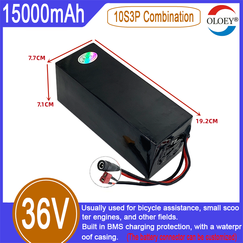 36V lithium-ion battery pack, 10S3P combination, 15000mAh, built-in BMS charging protection, explosion-proof, waterproof_voghion.com