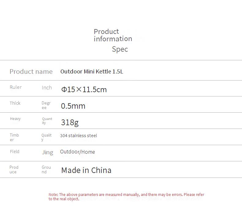 1,5-l-Camping-Wasserflasche aus Edelstahl – 304 lebensmittelecht und auslaufsicher – tragbarer Tee-/Kaffeekessel für den Außenbereich für Wanderpicknicks und Roadtrips_voghion.com