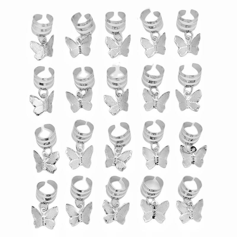 Stilvolle und einfache Schmetterlings-Haarspangen aus Metall, geometrische offene Haarsets zum Flechten und für Dreadlocks_voghion.com