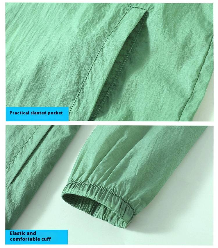 Men's Plus Size Summer Sun Protection Hooded Jacket With Zipper - Lightweight, Breathable & UV Protection For Big & Tall (4XL-10XL)_voghion.com