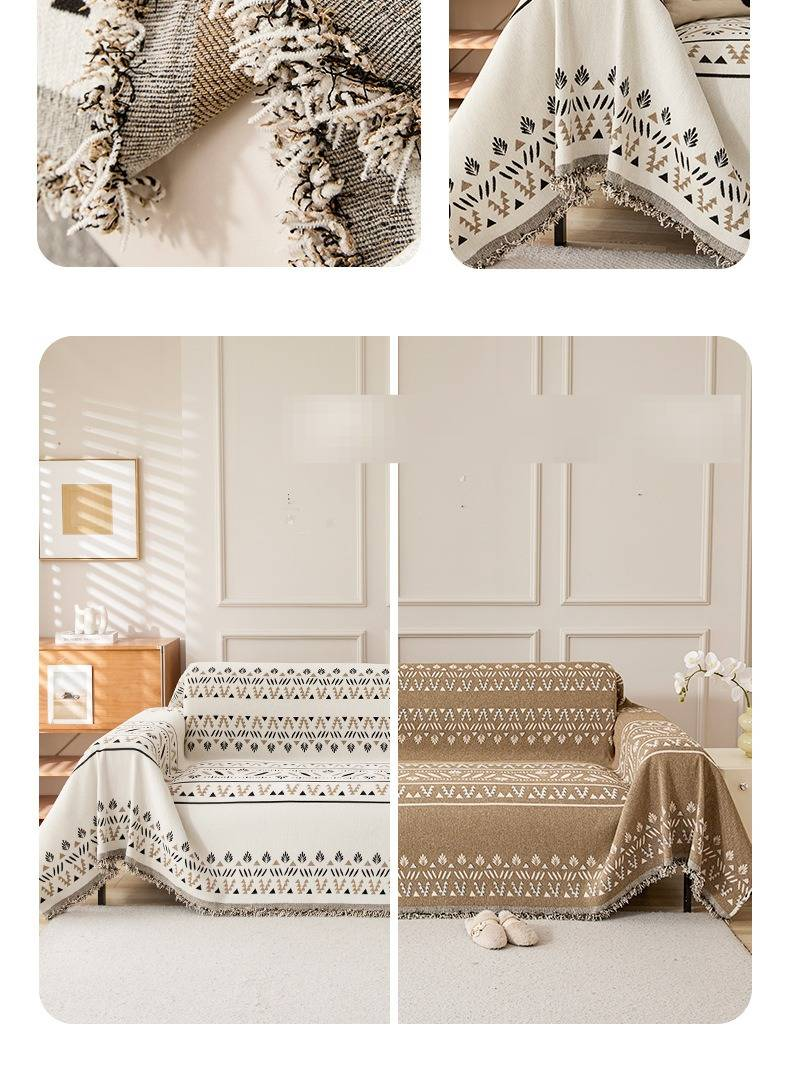 Copridivano in ciniglia in stile bohémien - Copridivano spesso, antigraffio, monoblocco per divani a 3 posti, disponibile in diverse misure._voghion.com