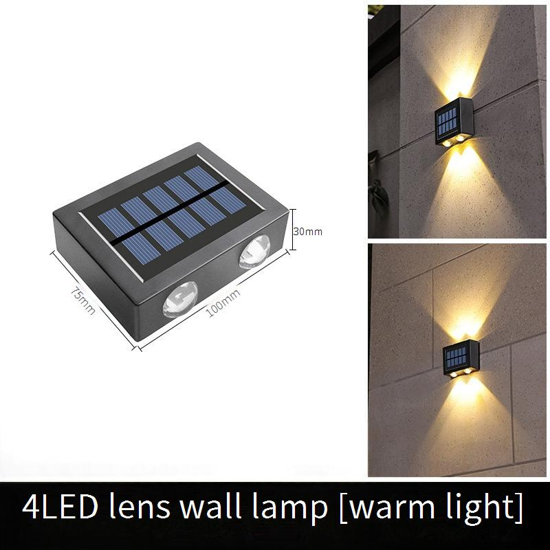 Solar Wall Lights Outdoor Waterproof, LED Up Down Lighting For Garden, Patio, Facade, Pathway – Energy Efficient & Weatherproof (White/Warm Light)_voghion.com