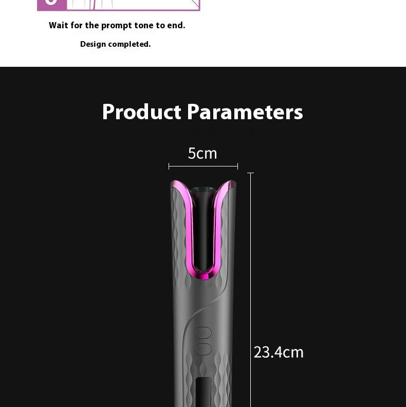 16–20 mm großer, automatisch rotierender Lockenstab mit 10 Temperatureinstellungen, kabellosem Stylingstab mit Keramikbeschichtung, LCD-Display und USB-Aufladung_voghion.com