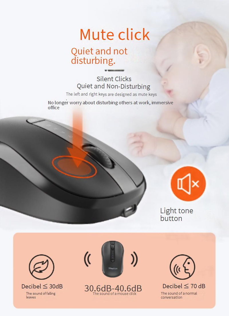 MEETION BTM185R Draadloze Dual Mode Muis met batterij-indicator, oplaadbaar, 2400 DPI, ergonomisch ontwerp voor laptop/desktop_voghion.com