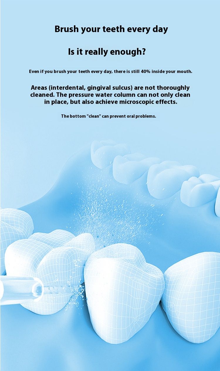 Portable Electric Water Flosser – Smart Orthodontic Oral Irrigator, IPX7 Waterproof, 300ml Tank, 3 Modes & 4 Nozzles, 50-Day Battery Life_voghion.com