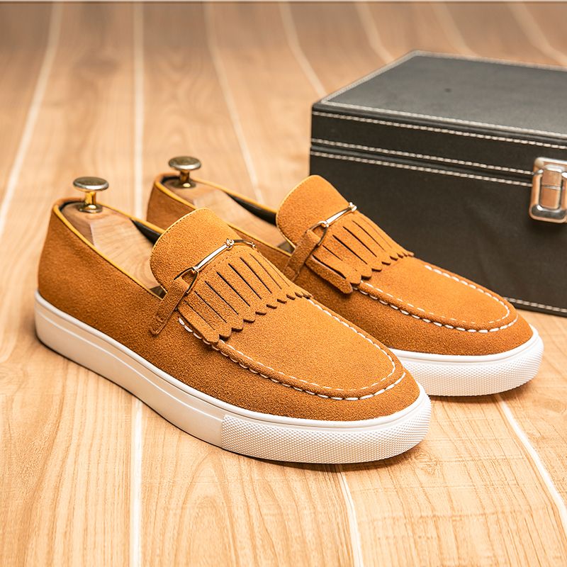 Neue Mode Echtes Leder Retro Business Herren Freizeitschuhe Schwarz Täglich Büro Loafers Ein-Schritt Fahren Party Kleid Hochzeit Herrenschuhe_voghion.com