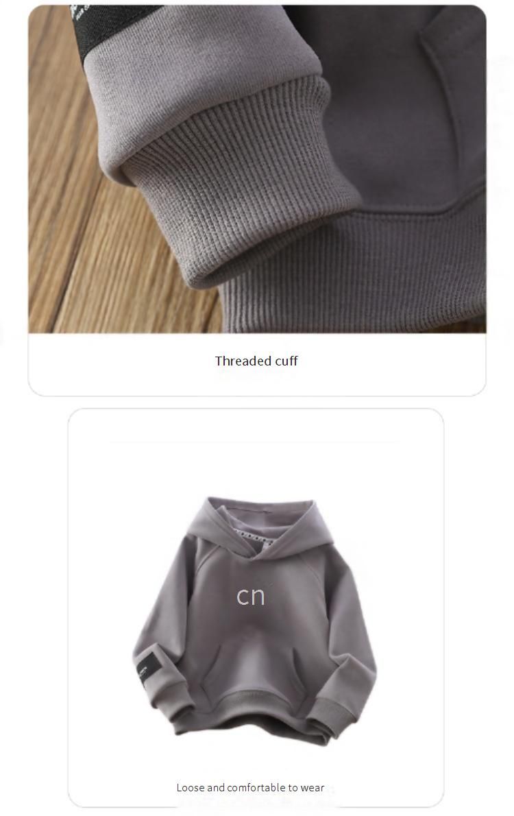 Soft Cotton Kids Hoodie With Embroidery - Unisex Long Sleeve Pullover For Boys & Girls (8+ Years, 110-170cm) - Minimalist Style_voghion.com