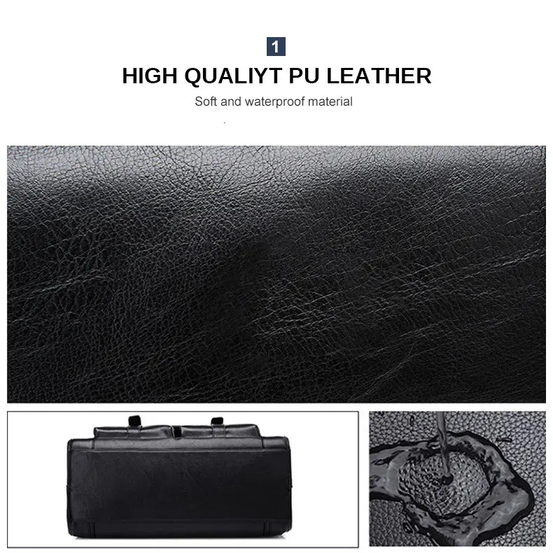 Briefcases Crossten Large Capacity Leather Briefcase Business Handbag Messenger Quality Bags Vintage Shoulder New Travel_voghion.com