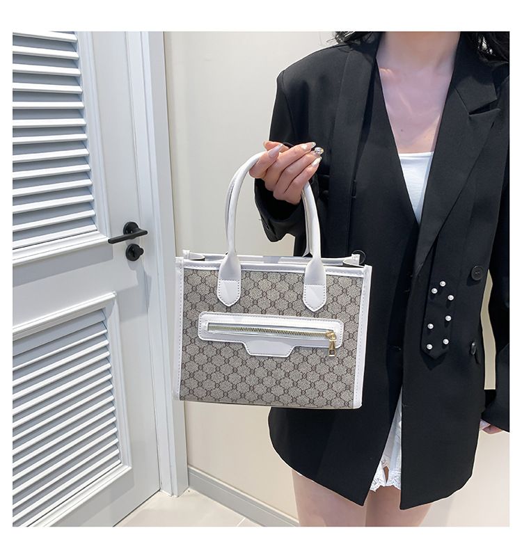 Borsa tote patchwork da donna - Borsa a tracolla di grande capacità, per uso casual e lavorativo_voghion.com