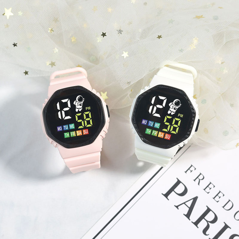 Xinweiqing Controllo elettronico dei pulsanti regolabili Quadrante poligonale Visualizzazione della data Orologio digitale a grande schermo per astronauta LED_voghion.com