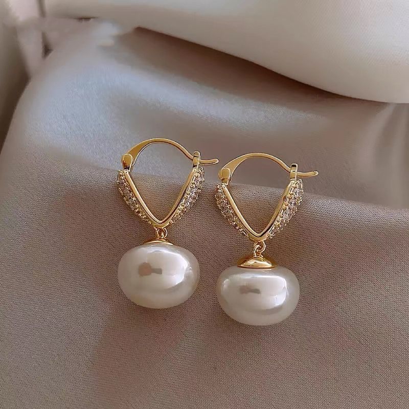 Gümüş İğne Küpeler Tatlı Su İncisi Çiçek Küpeler Moda Yüksek Duygu Küpeler Hafif Lüks Zarif Küpeler Kadın_voghion.com