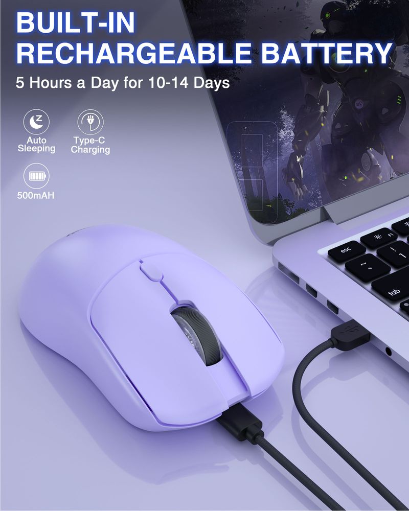 AULA SC580 Tri-mode Rechargeable Ergonomic Mouse 10000 DPI Wireless Bluetooth Mice For Office Gaming_voghion.com