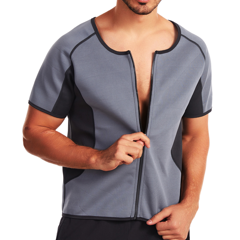 Body Shaper da uomo Tuta da sauna Camicia da sudore Biancheria intima dimagrante Camicia per dimagrire Bruciatore di grasso Allenamento Canotta termica_voghion.com