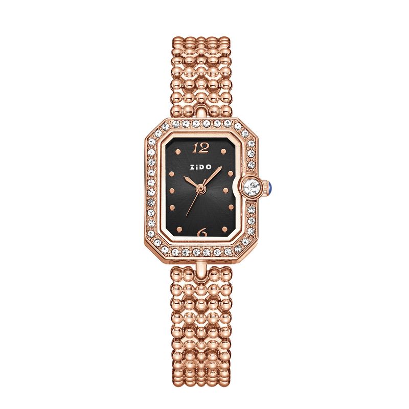 Zido Brand Light Luxury Fashion Versatile Women's Daily Matching Diamond-Studded Square Small Exquisite Quartz Watch_voghion.com