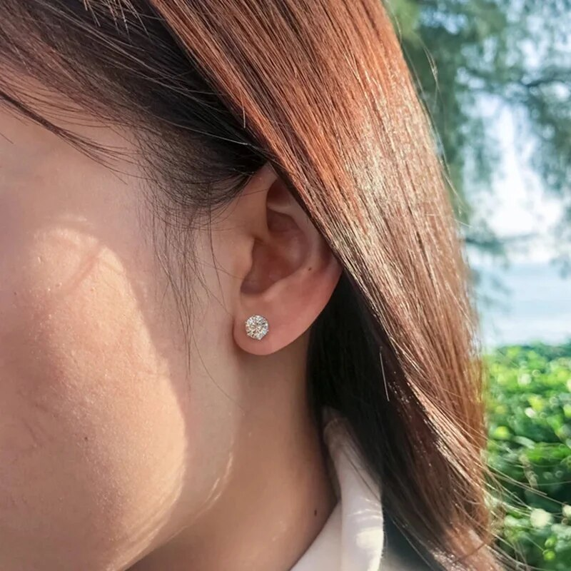 Tancise Real 1 CT D -väriset moissanite-nappikorvakorut naisille Laadukkaat Sterg Sier Sparkg -hääkorut_voghion.com