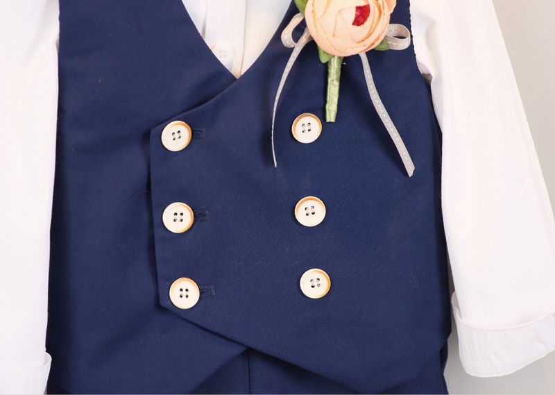 Completo formale da ragazzo, composto da 3 pezzi, blazer, gilet, pantaloni, papillon e boutonniere, per compleanno, matrimonio, concorso, stile britannico, autunno e inverno._voghion.com