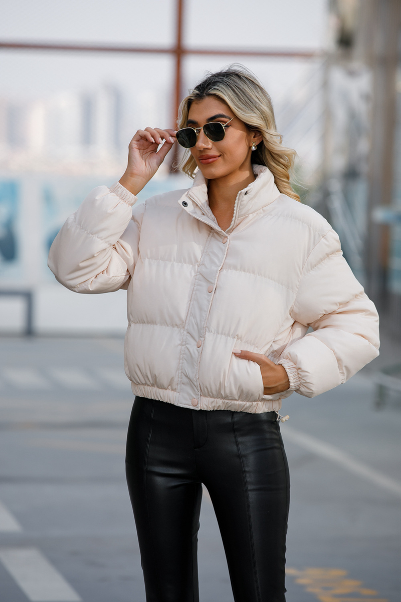 Women's high-necked warm and loose casual cotton-padded jacket women_voghion.com