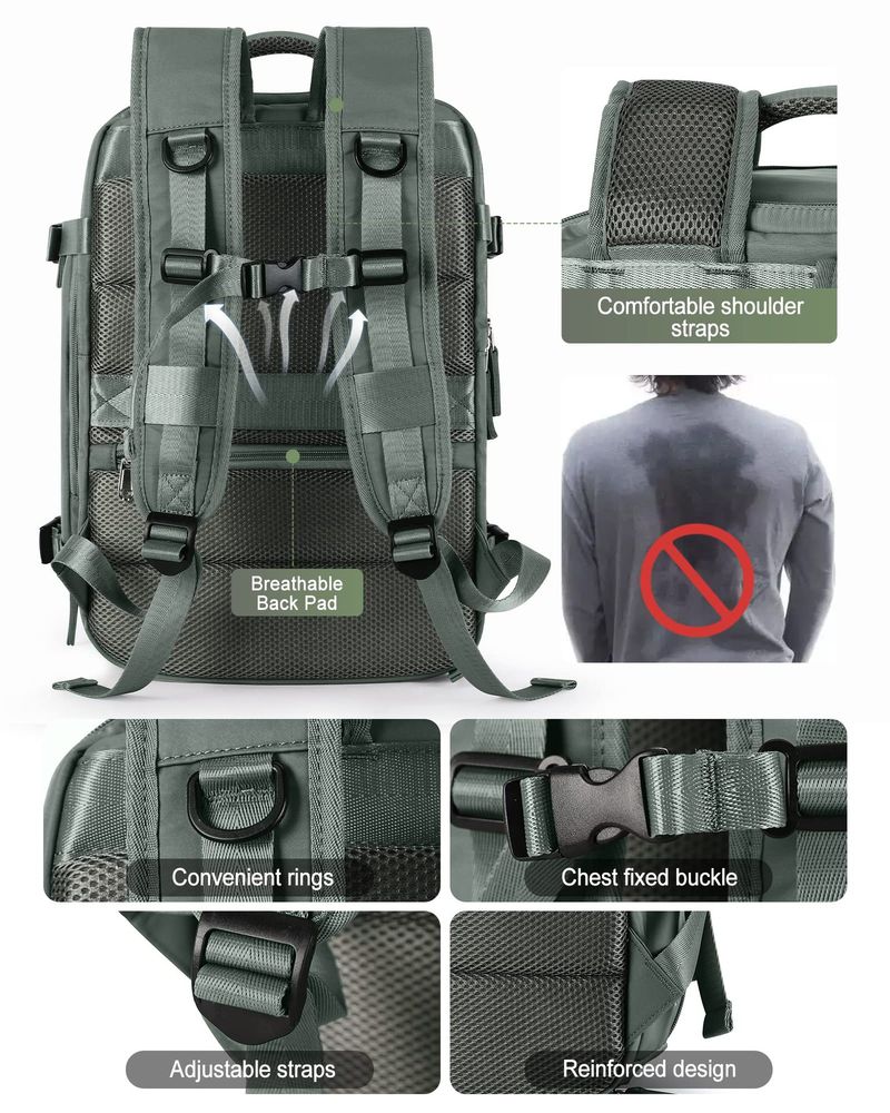 Reiserucksack für Damen, großes Fassungsvermögen, multifunktionales Gepäck, Freizeitrucksack, Reisetasche für Geschäftsreisen, Schultasche für Studenten_voghion.com