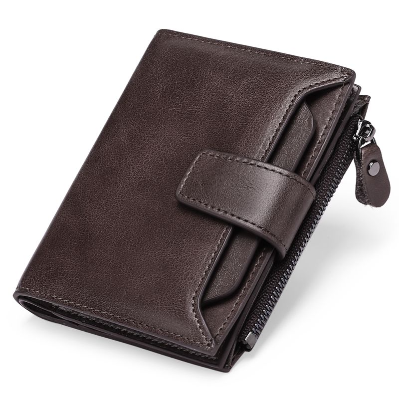 Men's Wallet Short Leather Wallet Top Layer Cowhide Fashion Leisure Wallet Driver's License Wallet_voghion.com