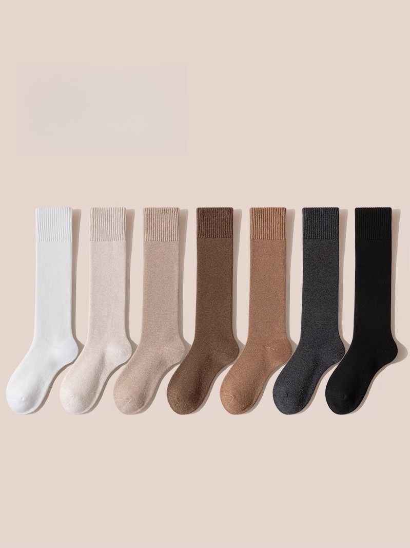 Calzini al polpaccio da uomo invernali spessi e spessi, in puro cotone, caldi e assorbenti, neri, da uomo, modello Northern_voghion.com