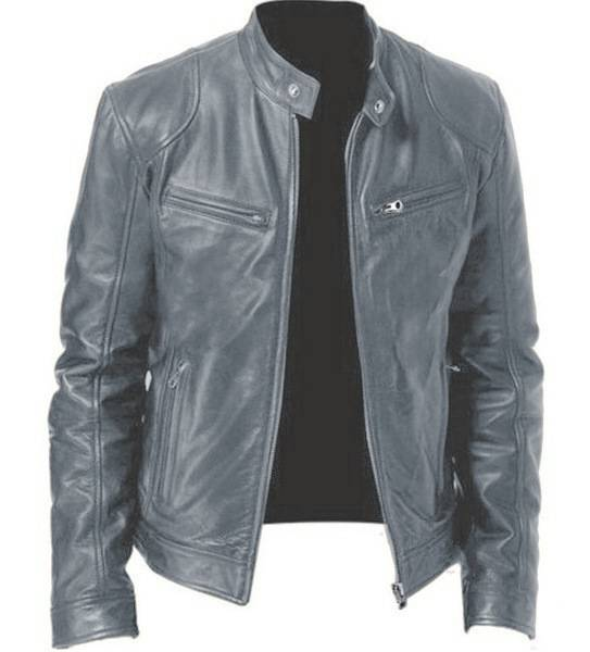 Men's Clothing leather jacket motorcycle suit men's PU leather jacket stand collar cardigan leather jacket_voghion.com
