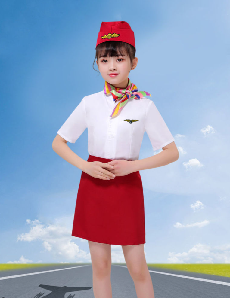 Mother & Kids Children's Captain Stewardess Uniform Primary School Student Vest Flight Attendant Pilot_voghion.com