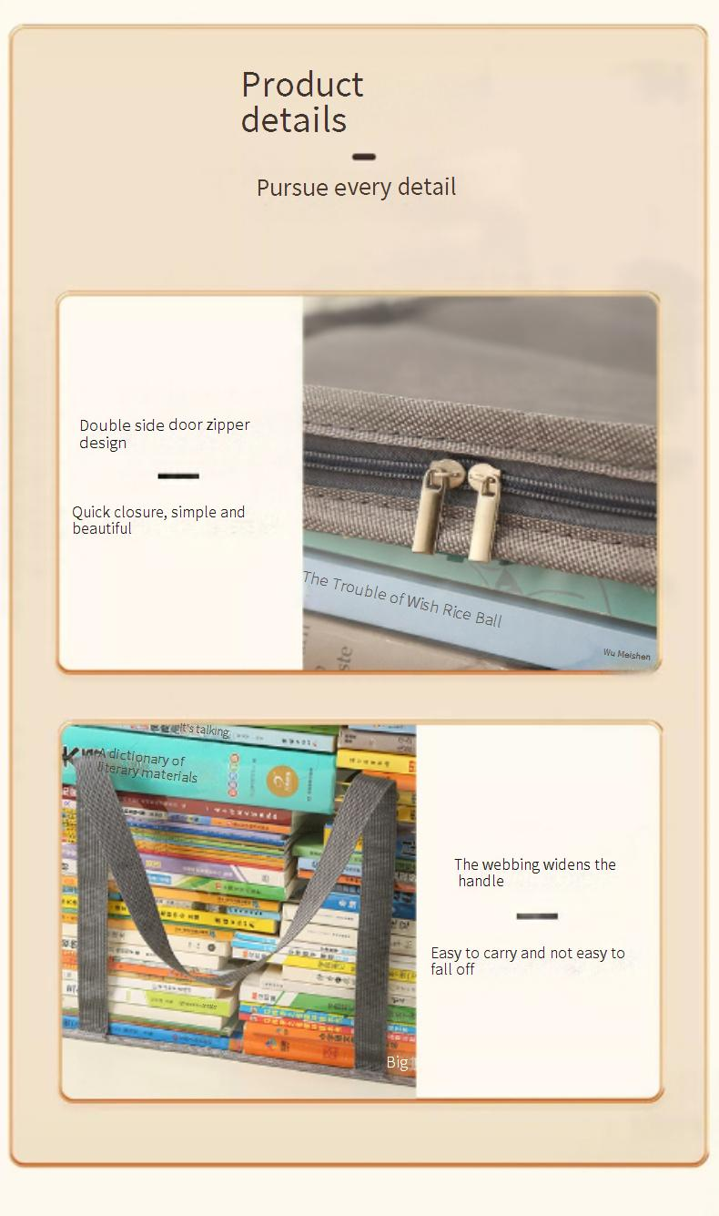 See-Through Storage Bag - Large Capacity Dustproof Organizer For School Books & Supplies With Carry Handle_voghion.com