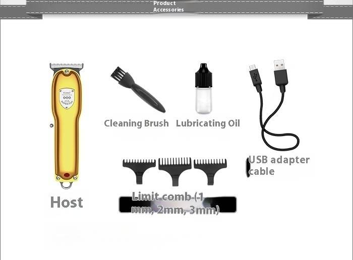 KM-056 Professional Hair Clipper - Metal Body Cordless Trimmer For Beard & Hair Styling, Rechargeable With Precision Blades_voghion.com