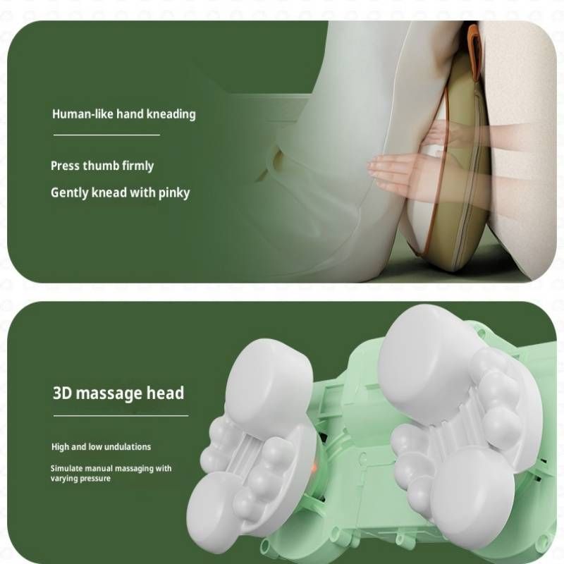 Almohada de masaje multifuncional para cuello y espalda con terapia de calor - Nodos Shiatsu 6D para alivio corporal completo (intensidad ajustable, diseño portátil)_voghion.com