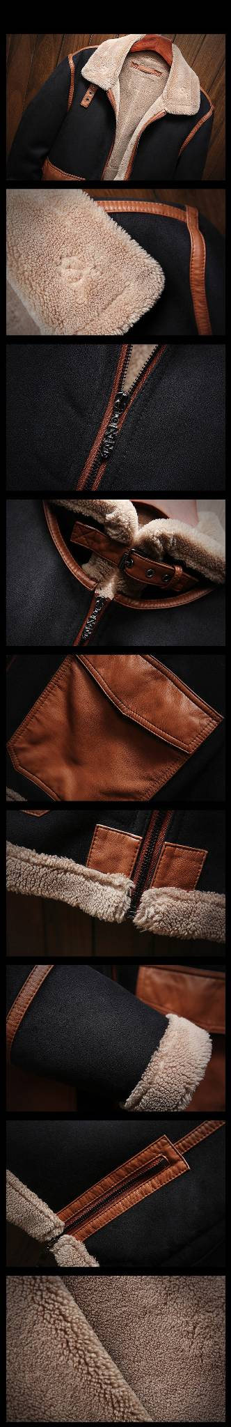 Giubbotto bomber in similpelle da uomo – Cappotto slim fit con fodera in montone (M-5XL, nero, antivento)_voghion.com