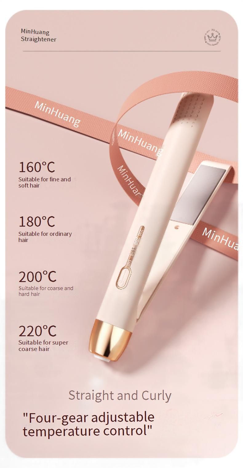 Professioneller Volumen-Lockenstab für mehr Volumen am Ansatz und strukturierte Wellen – Keramik-Turmalin-Platte, einstellbare Temperatur, erhältlich in Weiß und Rosa_voghion.com