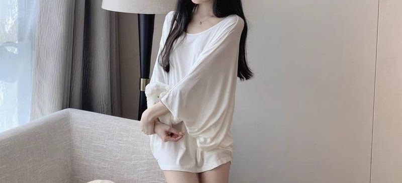 Sunscreen shirt with bat sleeves, gentle casual, women's 2024 summer collarbone exposed cloak, soft and loose, slightly_voghion.com