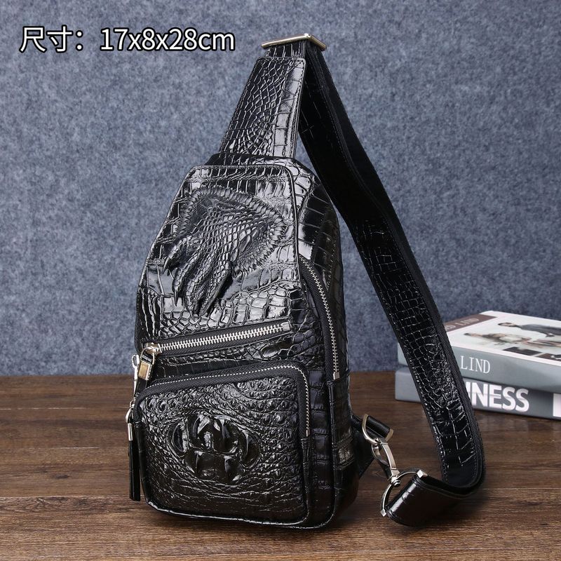 Krokodilknochenmuster Herren-Brusttasche Krokodilkrallen-Brusttasche Upgraded Edition Diagonale Umhängetasche_voghion.com