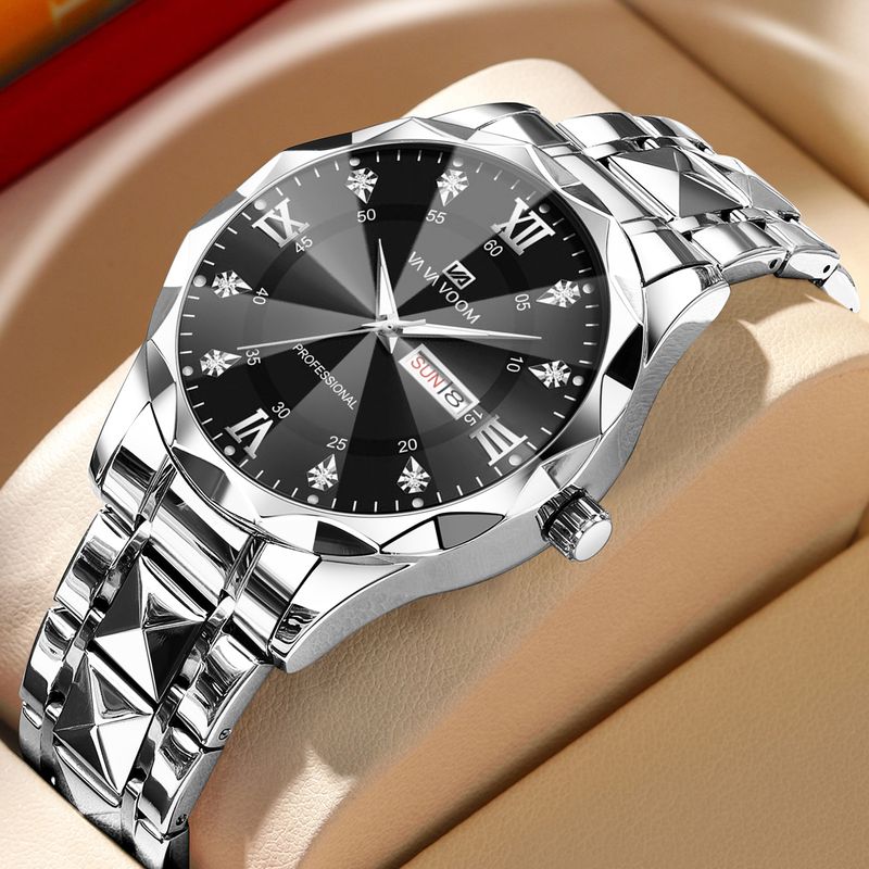Montre d'affaires pour homme VAVA VOOM, étanche et tendance, avec design diamant_voghion.com