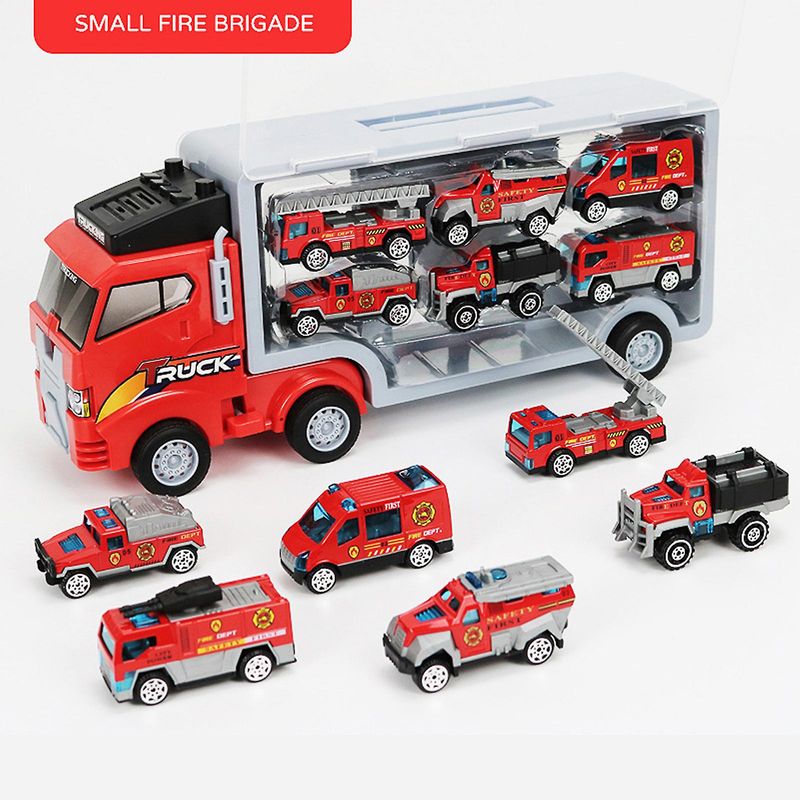 Camionsträger Spillset mat 6 Die-Cast Gefierer Camionsspillsaachen Autoen fir Meedercher Jongen Klengkanner_voghion.com