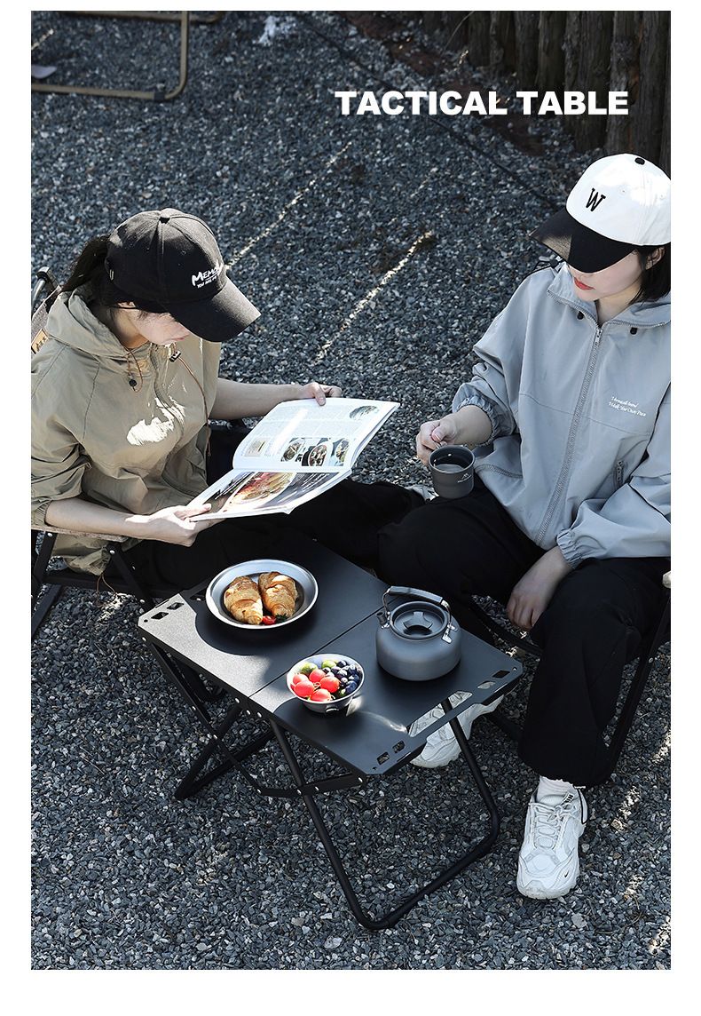 Outdoor Camping Portable Quick-Deploy Lightweight Foldable Multifunctional Carbon Steel Barbecue Table_voghion.com