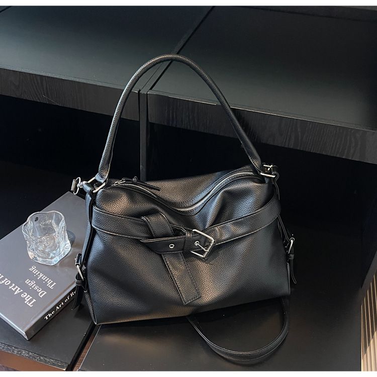 Sac fourre-tout tendance pour femme, grande capacité, en PU souple, avec fermeture éclair, pour un usage quotidien, disponible en noir, beige, marron et argent._voghion.com