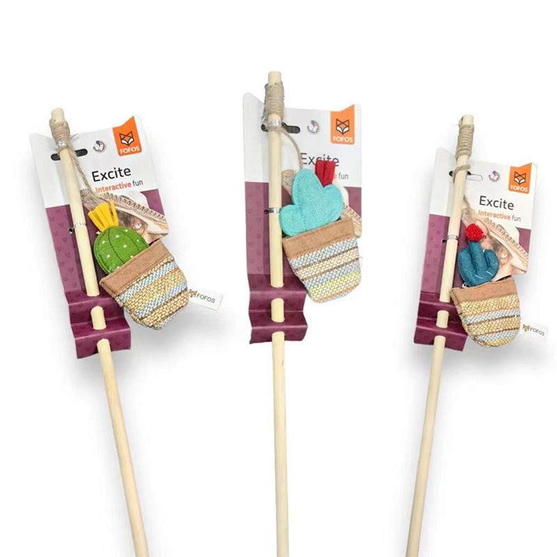 2 Lucky Fox Toys Stick 3 Series With Catnip Toy Stress Relief Cat Teasing Rod_voghion.com