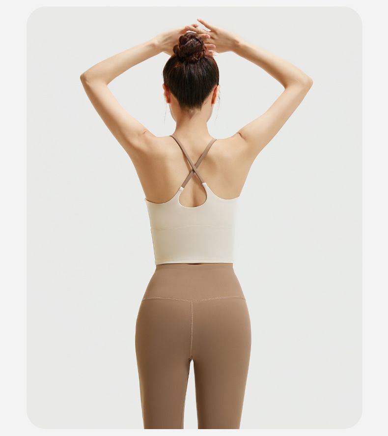 (two pieces )OQQ jumpsuit with wide shoulder straps, detachable chest cushion, threaded tight pants, fitness suit for women_voghion.com