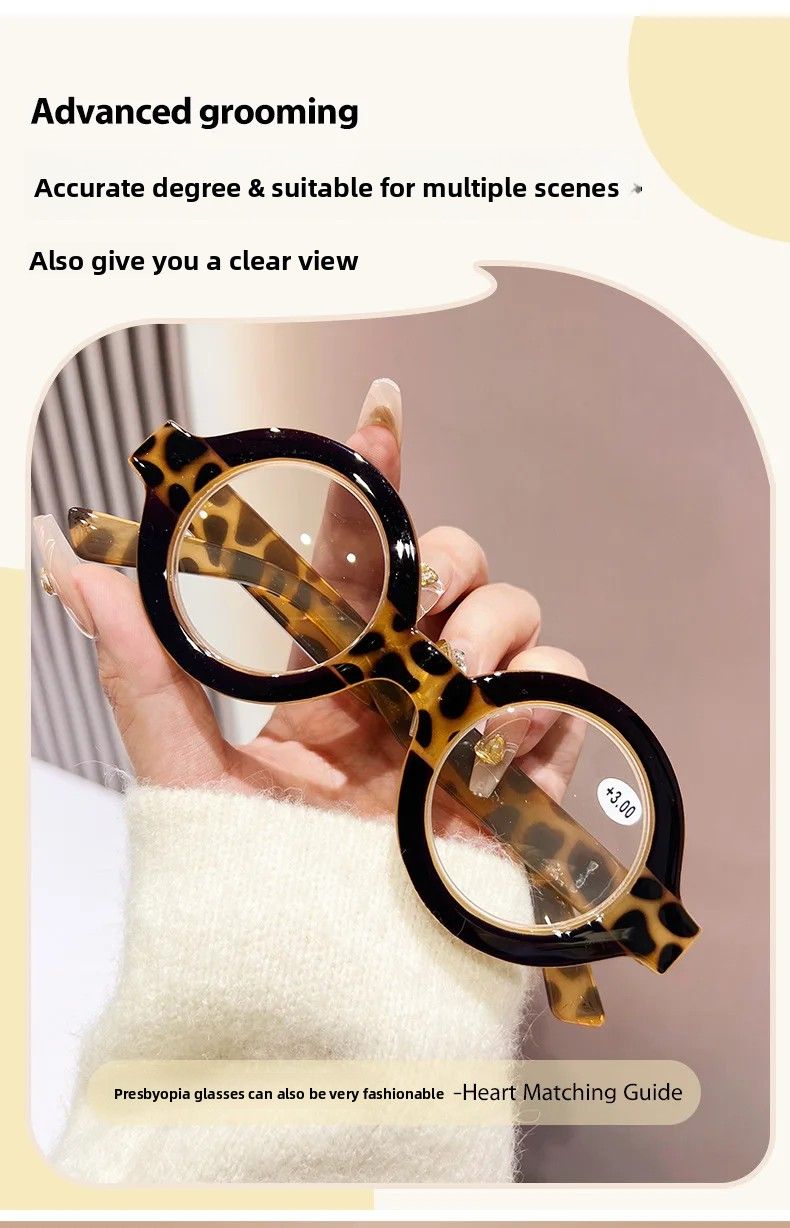 Occhiali da lettura da donna con montatura rotonda, giovanili, alla moda, di alta qualità, personalizzati, ad alta definizione, anti luce blu_voghion.com