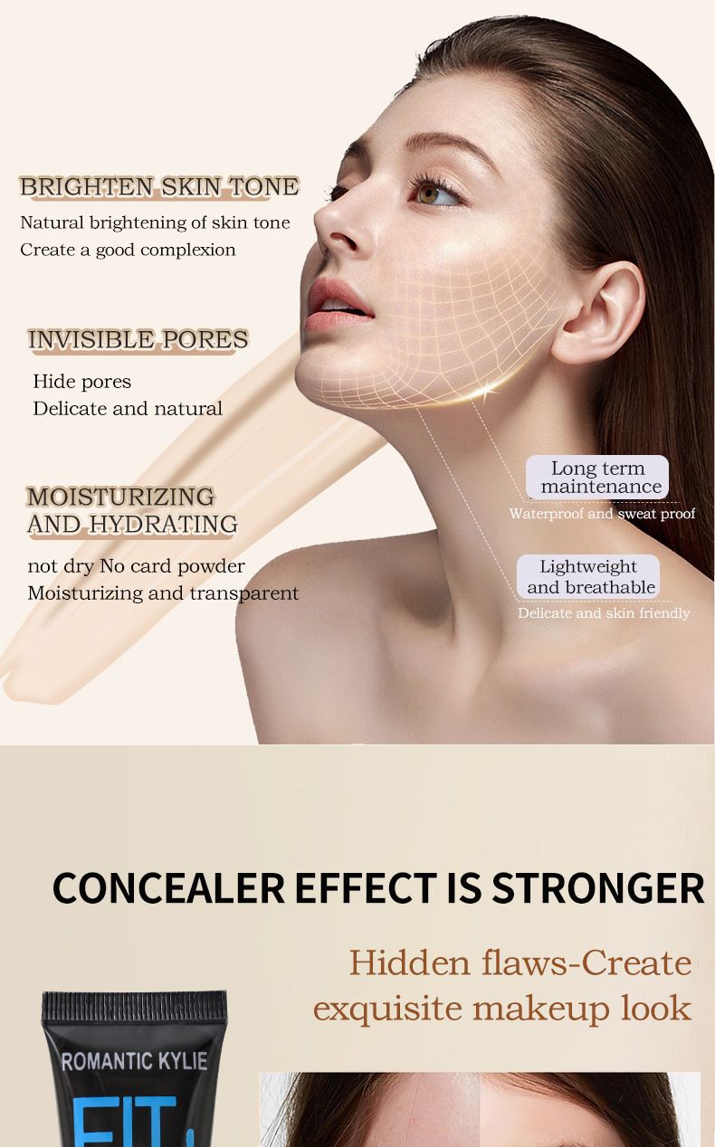 Face Foundation New ROMANTIC KYLIE Concealer Foundation Matte Brightening Long Lasting Makeup Foundation_voghion.com