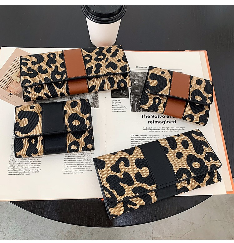 Wallet Women's 2023 New Leopard Print Internet Celebrity Fashion Large Capacity Coin Purse Folding Multi-Card Slot Long Wallet_voghion.com