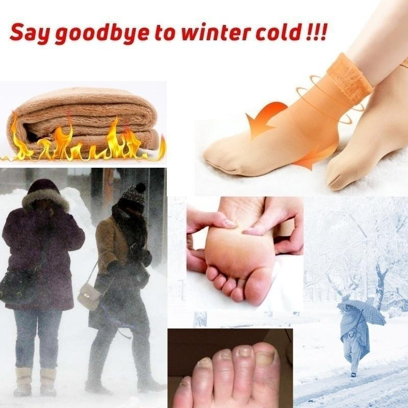 CRAZYLIFE 4Pcs One Size Thermal Socks Solid Color Plush Thickening Socks Autumn Winter Soft and Comfortable Warm Socks Christmas Valentine’s Day gifts_voghion.com