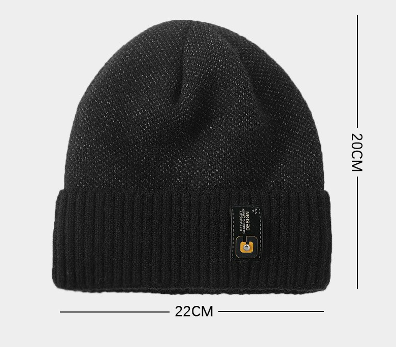 Winter hat plush knit hat autumn and winter wool hat winter hat letter label melon skin hat_voghion.com