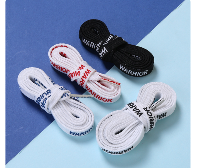 Doppelseitig bedruckte Schnürsenkel für Damen und Herren, doppellagige, flache, runde weiße Schuhe, Segeltuchschuhe, Buchstaben, schwarz-weiße Schnürsenkel_voghion.com