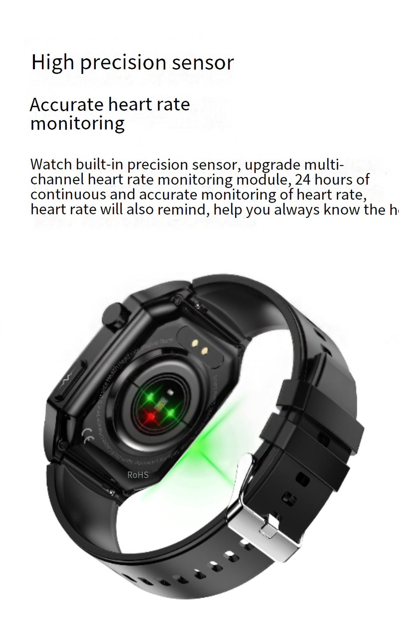 Viedie pulksteņi Jauns viedpulkstenis Bluetooth zvanu EKG neinvazīvā urīnskābes asins lipīdu SOS sirdsdarbības asins skābekļa monitorings_voghion.com