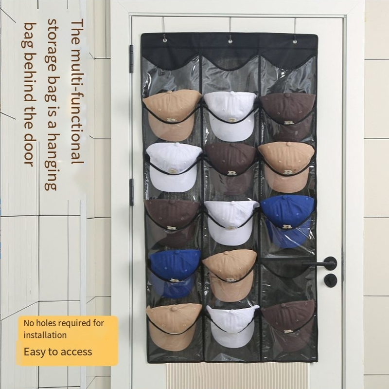 Storage Hanging Bag Transparent Pocket Door Hanging Bag Baseball Hat Storage Bag New Hanging Storage Bag_voghion.com